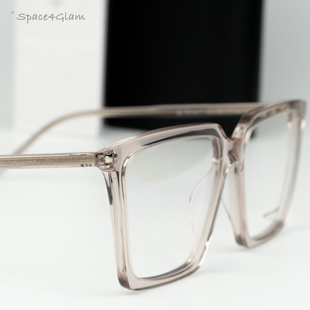 Saint Laurent Women Eyeglasses Transparent Nude Square SL474OPT 003 BRAND NEW - Picture 4 of 7